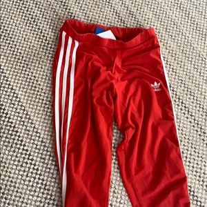 red adidas leggings!!